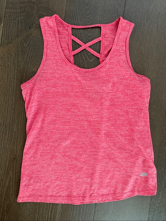 Marika Tops - Marika Heathered Pink Crisscross Back Tank